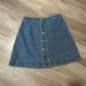 American Apparel Button Up Jean Skirt